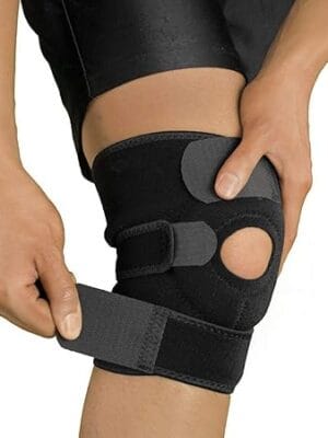 Knee Support Open Patella Stabilizer with Adjustable Strapping & Extra Thick Breathable Neoprene Sleeve Single Pack